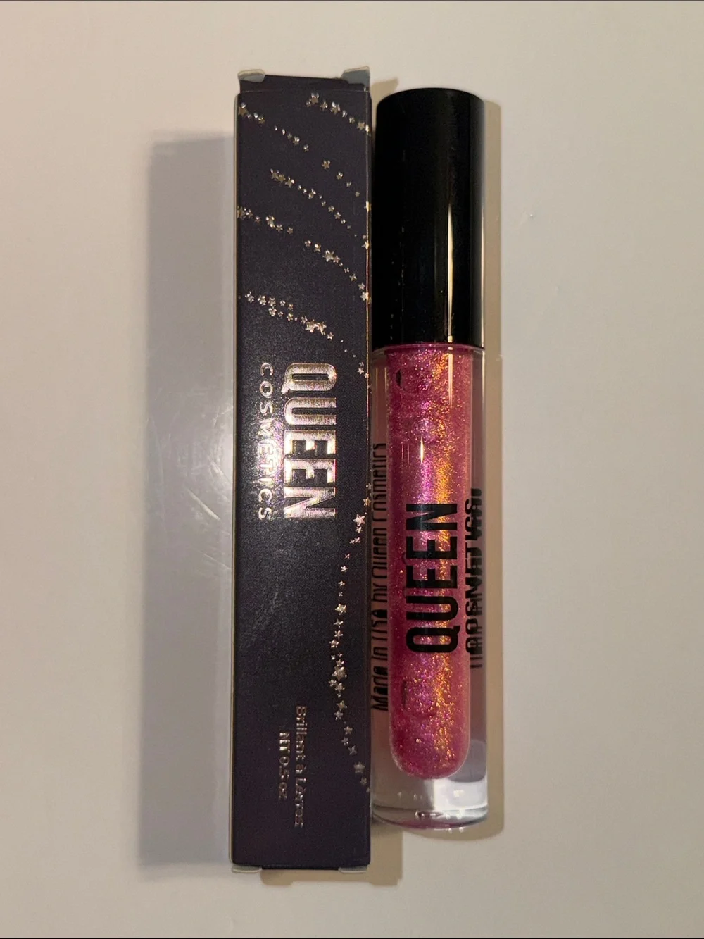 Queen Cosmetics. Stargazing. Diamond Shimmer High Shine Lip Gloss in Pink